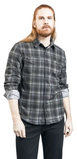 "Wire Shirt" Langarmhemd Dunkelgrau/schwarz Von Brandit -Stil Tanz Verkaufsgeschäft 185217wa