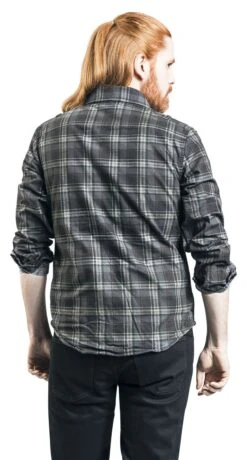 "Wire Shirt" Langarmhemd Dunkelgrau/schwarz Von Brandit -Stil Tanz Verkaufsgeschäft 185217wb