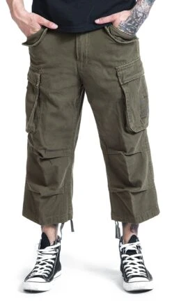 "Industry Vintage 3/4" Short Oliv Von Brandit -Stil Tanz Verkaufsgeschäft 185241wa emp