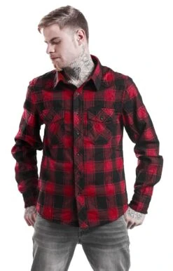 "Checkshirt" Flanellhemd Rot/schwarz Von Brandit -Stil Tanz Verkaufsgeschäft 228664wa