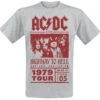 "Highway To Hell - Red Photo - 1979 Tour" T-Shirt Grau Meliert Von AC/DC -Stil Tanz Verkaufsgeschäft 263947a