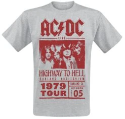 "Highway To Hell - Red Photo - 1979 Tour" T-Shirt Grau Meliert Von AC/DC