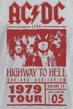"Highway To Hell - Red Photo - 1979 Tour" T-Shirt Grau Meliert Von AC/DC -Stil Tanz Verkaufsgeschäft 263947d