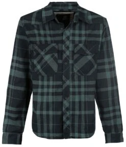 "Checkshirt" Langarmhemd Schwarz/grün Von Brandit