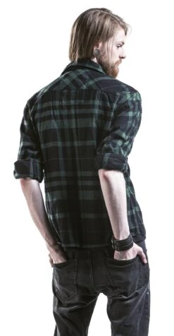 "Checkshirt" Langarmhemd Schwarz/grün Von Brandit -Stil Tanz Verkaufsgeschäft 298957wb emp