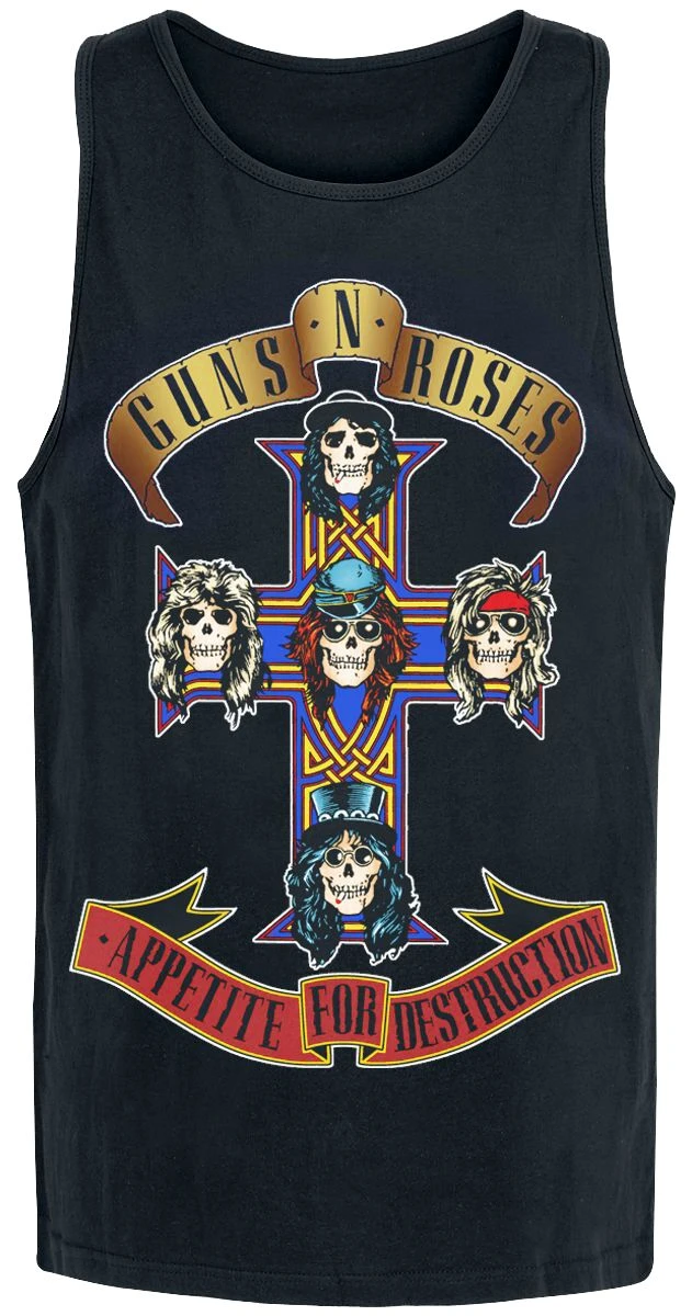 "Appetite For Destruction" Tank-Top Schwarz Von Guns N' Roses 3 "Appetite For Destruction" Tank-Top Schwarz Von Guns N' Roses