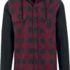"Hooded Checked Flanell" Flanellhemd Schwarz/burgund Von Urban Classics -Stil Tanz Verkaufsgeschäft 330194a emp