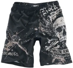 "Swimming Time" Badeshort Schwarz Von Rock Rebel By EMP