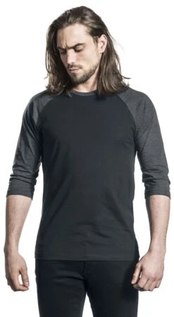 "Contrast 3/4 Sleeve Raglan Tee" Langarmshirt Schwarz/charcoal Von Urban Classics -Stil Tanz Verkaufsgeschäft 343711wa emp