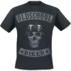 "Oldschool Biker Skull" T-Shirt Schwarz -Stil Tanz Verkaufsgeschäft 348600a