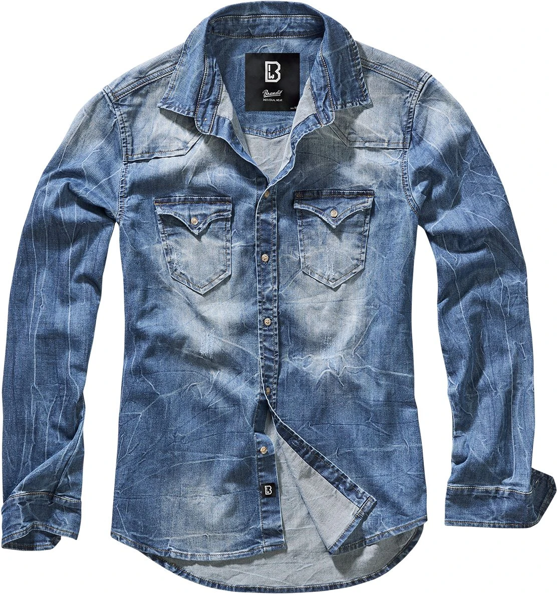 "Riley Denimshirt" Jeanshemd Blau Von Brandit 3 "Riley Denimshirt" Jeanshemd Blau Von Brandit