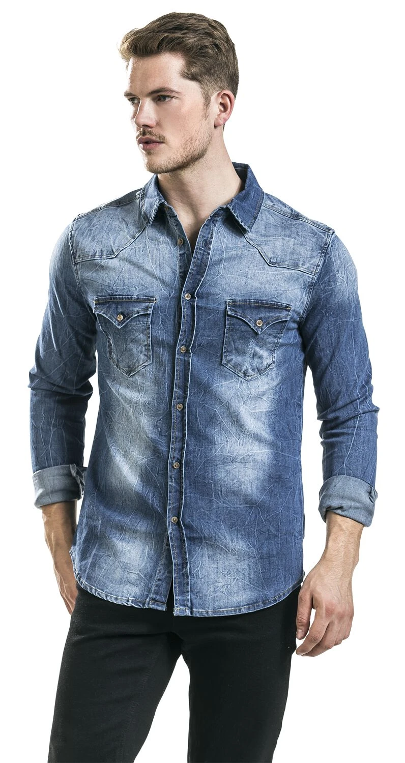 "Riley Denimshirt" Jeanshemd Blau Von Brandit 6 "Riley Denimshirt" Jeanshemd Blau Von Brandit – Bild 4
