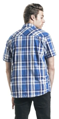 "Roadstar" Kurzarmhemd Blau/weiß Von Brandit -Stil Tanz Verkaufsgeschäft 358364wb