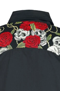 "Skull Rose" Langarmhemd Schwarz Von Banned Alternative -Stil Tanz Verkaufsgeschäft 369540d2