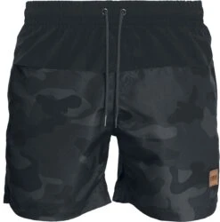 "Block Swim Shorts" Badeshort Darkcamo/schwarz Von Urban Classics