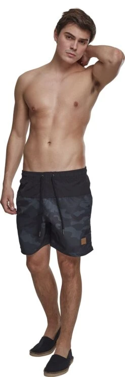 "Block Swim Shorts" Badeshort Darkcamo/schwarz Von Urban Classics -Stil Tanz Verkaufsgeschäft 369942wa