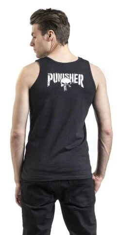 "Sprayed Skull Logo" Tank-Top Schwarz Von The Punisher -Stil Tanz Verkaufsgeschäft 374923wb