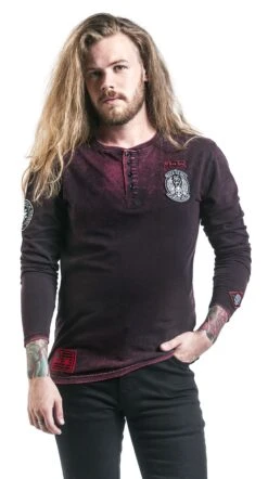 "Through The Glass" Langarmshirt Bordeaux Von Rock Rebel By EMP -Stil Tanz Verkaufsgeschäft 377801wa