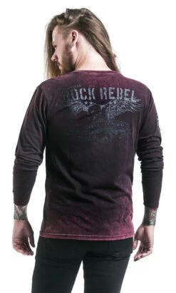 "Through The Glass" Langarmshirt Bordeaux Von Rock Rebel By EMP -Stil Tanz Verkaufsgeschäft 377801wb