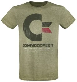 "C64 Logo - Vintage" T-Shirt Grün Meliert Von Commodore 64