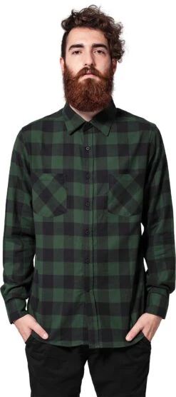 "Checked Flanell Shirt" Flanellhemd Schwarz/dunkelgrün Von Urban Classics -Stil Tanz Verkaufsgeschäft 379498wa