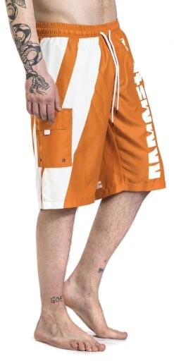 "Reise, Reise" Badeshort Orange/weiß Von Rammstein -Stil Tanz Verkaufsgeschäft 387011wb2