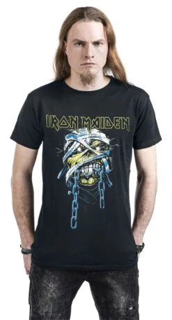 "Powerslave Head" T-Shirt Schwarz Von Iron Maiden -Stil Tanz Verkaufsgeschäft 390314wa