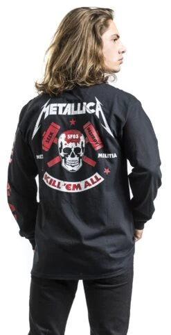 "Kill 'Em All - Skull" Langarmshirt Schwarz Von Metallica -Stil Tanz Verkaufsgeschäft 392253wb