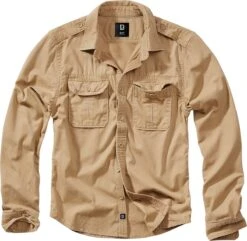 "Vintage Shirt" Langarmhemd Camel Von Brandit