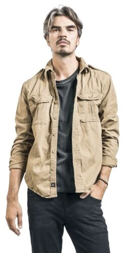 "Vintage Shirt" Langarmhemd Camel Von Brandit -Stil Tanz Verkaufsgeschäft 452059wa