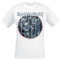 Stil Tanz Verkaufsgeschäft 9 "Ten Circles Eddie" T-Shirt Weiß Von Iron Maiden