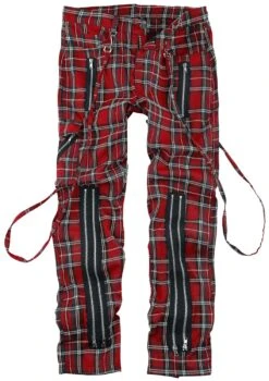 "Avengence Check" Stoffhose Rot Von Banned Alternative