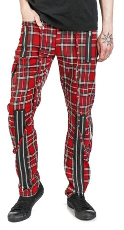 "Avengence Check" Stoffhose Rot Von Banned Alternative -Stil Tanz Verkaufsgeschäft 456634wa