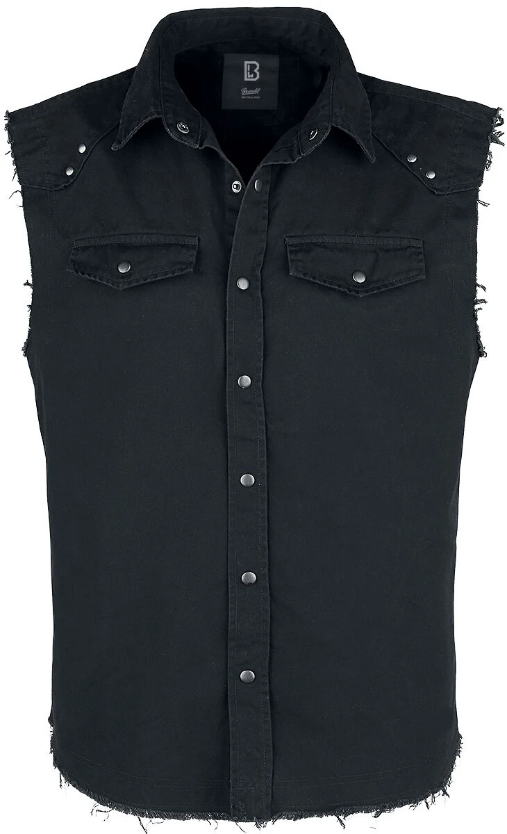 "Sleeveless Vintage Shirt" Kurzarmhemd Schwarz Von Brandit 3 "Sleeveless Vintage Shirt" Kurzarmhemd Schwarz Von Brandit