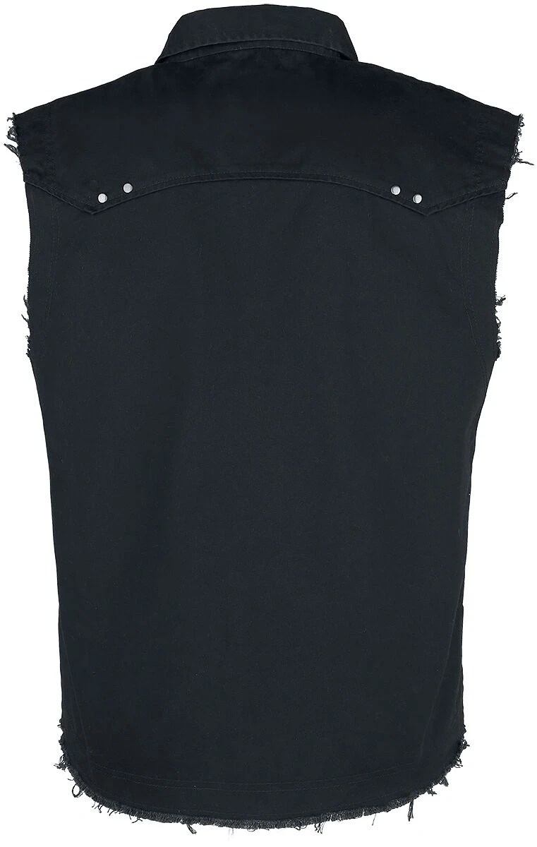 "Sleeveless Vintage Shirt" Kurzarmhemd Schwarz Von Brandit 4 "Sleeveless Vintage Shirt" Kurzarmhemd Schwarz Von Brandit – Bild 2