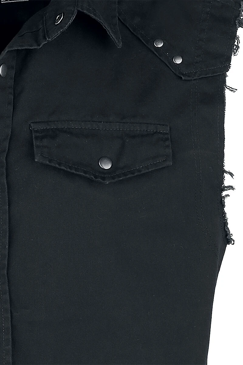 "Sleeveless Vintage Shirt" Kurzarmhemd Schwarz Von Brandit 5 "Sleeveless Vintage Shirt" Kurzarmhemd Schwarz Von Brandit – Bild 3