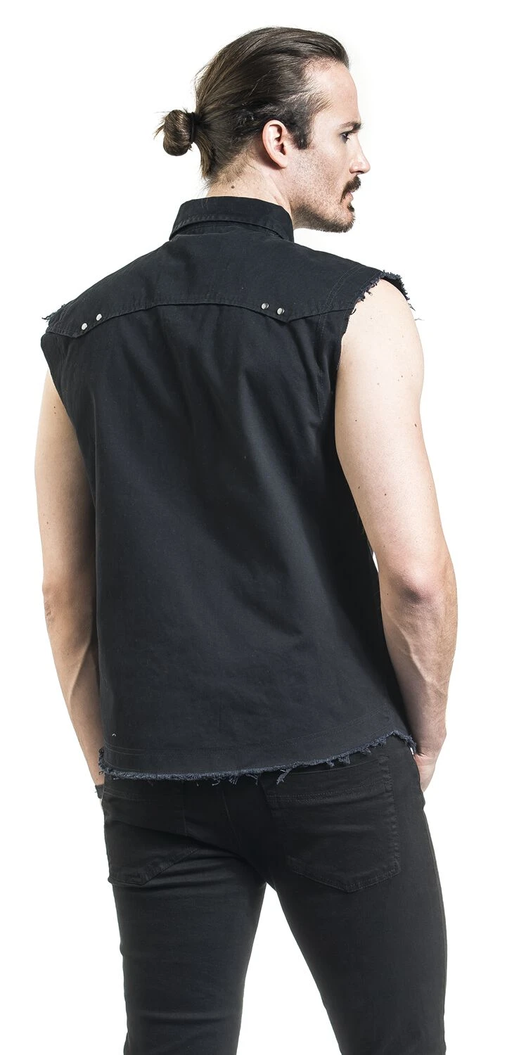 "Sleeveless Vintage Shirt" Kurzarmhemd Schwarz Von Brandit 7 "Sleeveless Vintage Shirt" Kurzarmhemd Schwarz Von Brandit – Bild 5