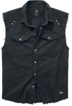"Sleeveless Vintage Shirt" Kurzarmhemd Schwarz Von Brandit 14 "Sleeveless Vintage Shirt" Kurzarmhemd Schwarz Von Brandit -Stil Tanz Verkaufsgeschäft 457095za