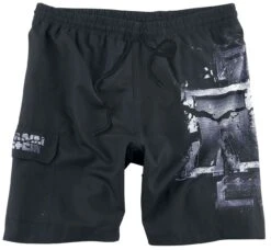 "Broken Logo" Badeshort Schwarz/grau Von Rammstein