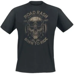"Road Rash" T-Shirt Schwarz Von Gasoline Bandit