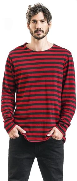 "Regular Stripe Longlseeve" Langarmshirt Rot/schwarz Von Urban Classics -Stil Tanz Verkaufsgeschäft 468336wa