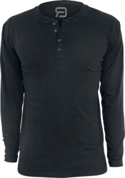 "Basic Henley" Langarmshirt Schwarz Von RED By EMP
