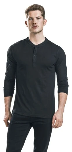 "Basic Henley" Langarmshirt Schwarz Von RED By EMP -Stil Tanz Verkaufsgeschäft 469312wa