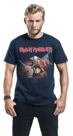 "Trooper" T-Shirt Navy Von Iron Maiden -Stil Tanz Verkaufsgeschäft 470388wa