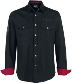 "EMP Signature Collection" Langarmhemd Schwarz/rot Von Kiss