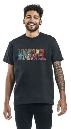"Character Logo" T-Shirt Schwarz Von Marvel -Stil Tanz Verkaufsgeschäft 478425wa