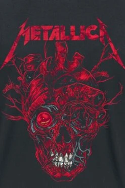 "Heart Skull" T-Shirt Schwarz Von Metallica -Stil Tanz Verkaufsgeschäft 482863d