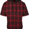 "Hooded Short Sleeve Shirt" Kurzarmhemd Schwarz/rot Von Urban Classics