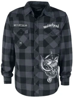 Stil Tanz Verkaufsgeschäft 22 "Brandit Bastards - Checkshirt" Langarmhemd Schwarz/grau Von Motörhead