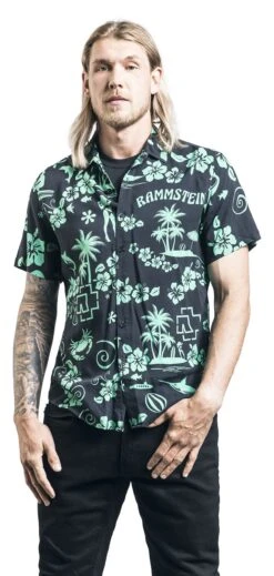 "Mein Land" Kurzarmhemd Schwarz/grün Von Rammstein -Stil Tanz Verkaufsgeschäft 494070wa